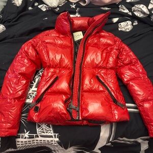 SAM. Shiny Red Women's Puffer Jacket